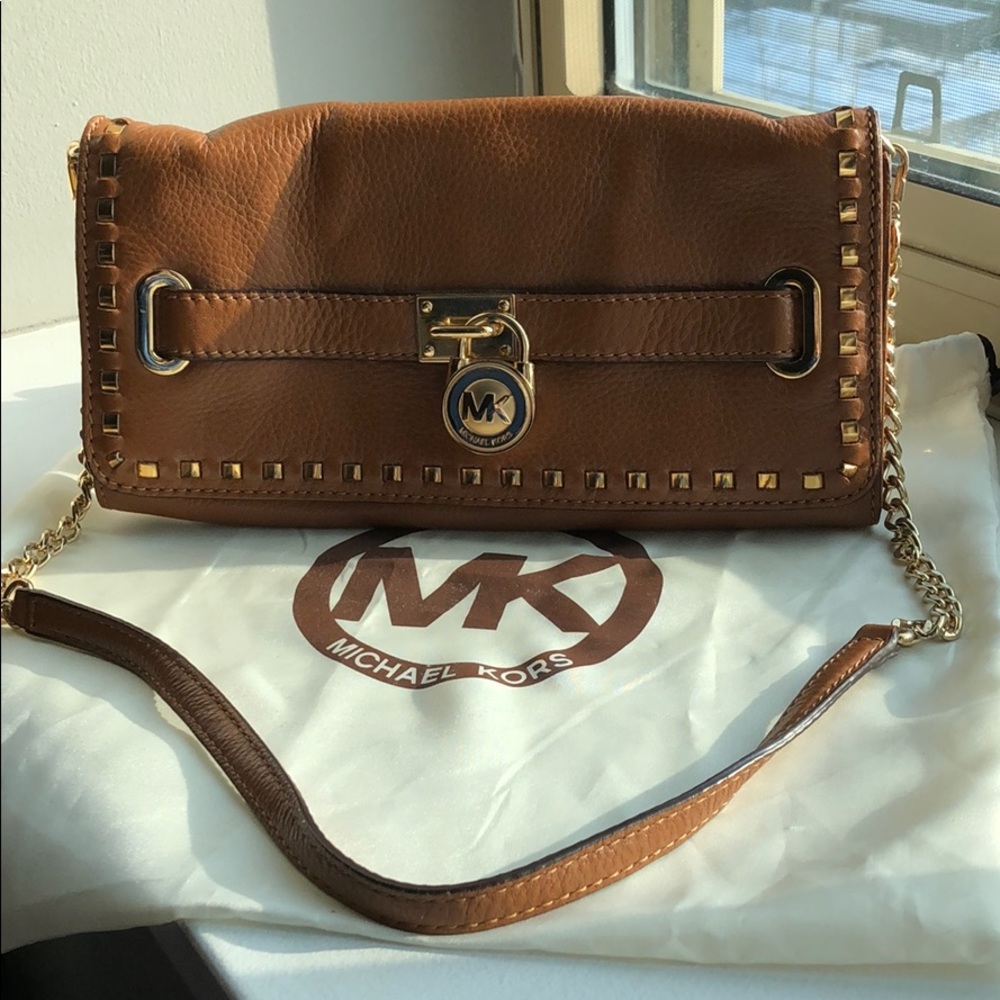 Michael Kors chestnut leather shoulder bag